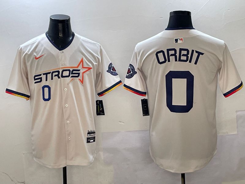 Men Houston Astros #0 Orbit Cream Three generations Joint Name 2025 Nike MLB Jersey style 7->houston astros->MLB Jersey